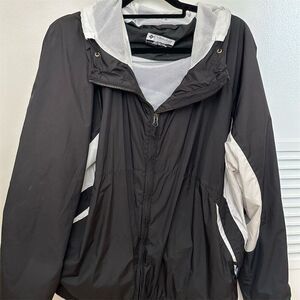 Columbia Men's Omni-Shade Windbreaker Jacket Black Hooded Full Zip Size XXL
